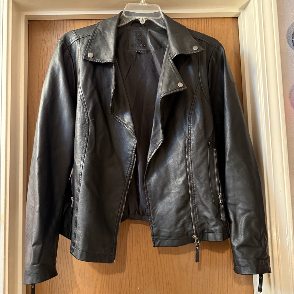 Max Studio Black Faux Leather Jacket